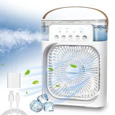 Portable Humidifier Air Cooler Mist Fan Mini Cooler for Home with 3 Speed Mode with Water Spray
